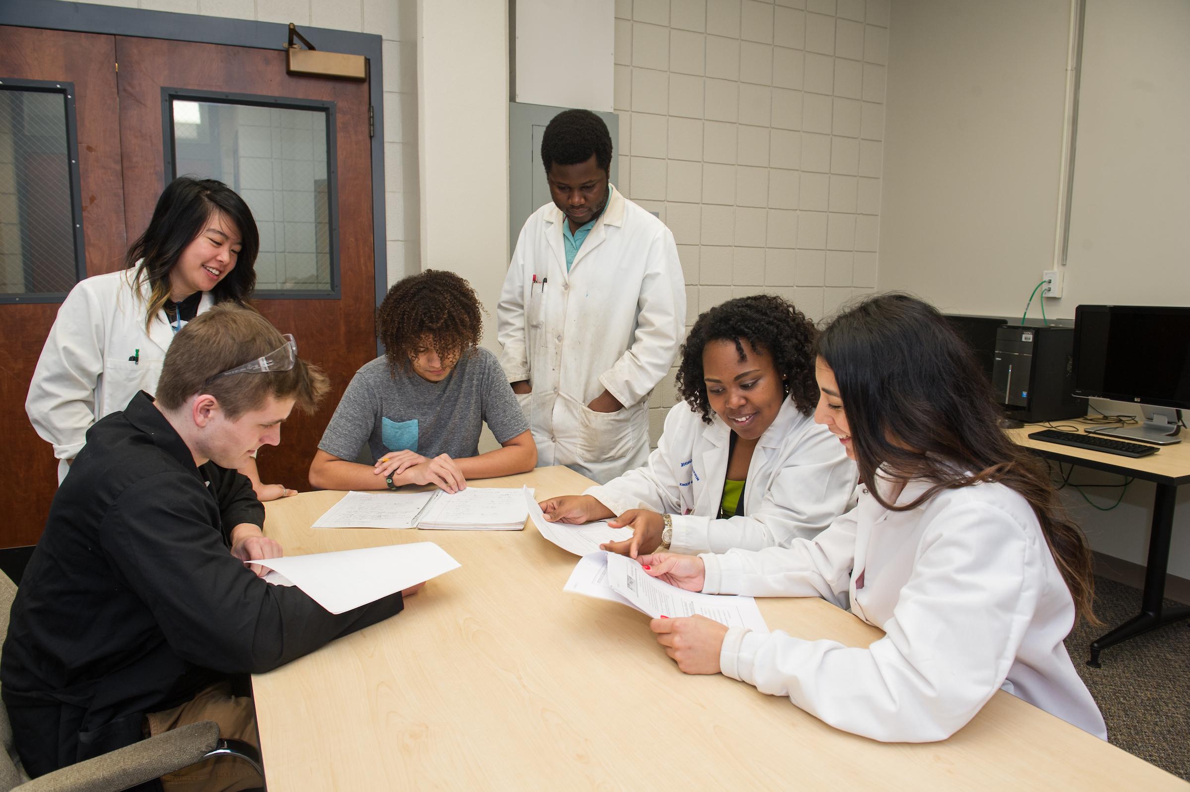 Group of lab members meeting